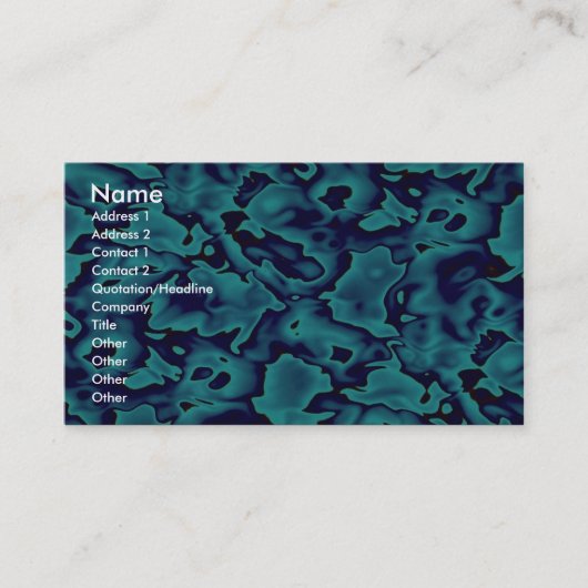 Bunte wilde blaue Formen Visitenkarte (Vorderseite)