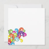 Bunte Wirbel Geburtstagsparty Einladung (Rückseite)