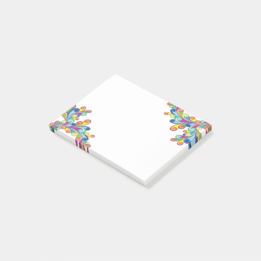 Bunte Wirbel Posten-it® Anmerkungen Post-it Klebezettel (angewinkelt)