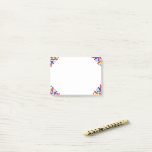 Bunte Wirbel Posten-it® Anmerkungen Post-it Klebezettel (Auf Schreibtisch)