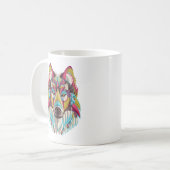 Bunte Wolf-Tasse Kaffeetasse (Vorderseite Links)