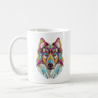 Bunte Wolf-Tasse Kaffeetasse
