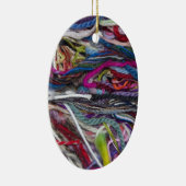 Bunte Wollefasern Keramikornament (Rechts)