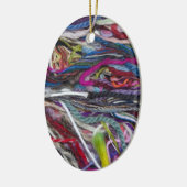 Bunte Wollefasern Keramikornament (Links)
