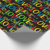 Bunte Worte der Liebe Geschenkpapier (Ecke)