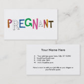 Bunte Wortkunst des schwangeren Spaßes, die Mutter Visitenkarte (Vorne/Hinten)