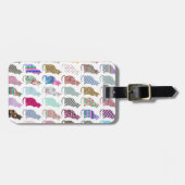 Bunte wunderliche Katzen-Zickzack Zickzack-Muster Gepäckanhänger (Vorderseite horizontal)