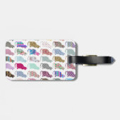 Bunte wunderliche Katzen-Zickzack Zickzack-Muster Gepäckanhänger (Rückseite horizontal)