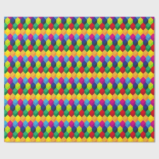 Bunte Würfel Geschenkpapier (Flach)