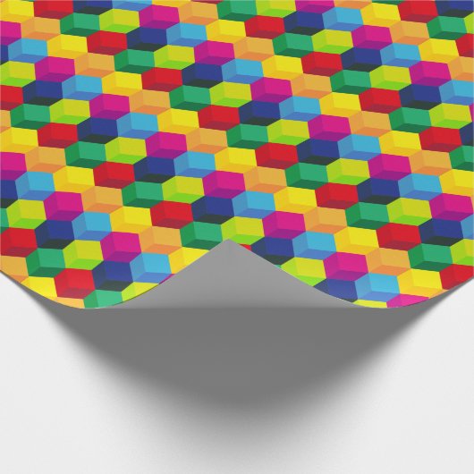 Bunte Würfel Geschenkpapier (Ecke)