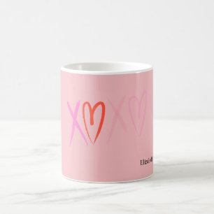 Bunte "XOXO" Herzen Valentinstag Kaffeetasse