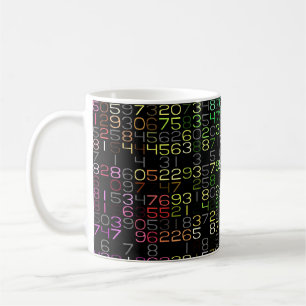 bunte Zahlen Kaffeetasse