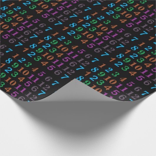 Bunte Zahlen zum Geburtstag Geschenkpapier (Ecke)