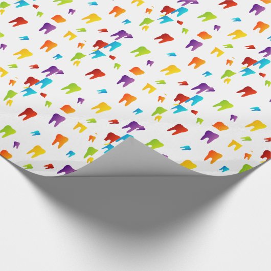 Bunte Zähne Geschenkpapier (Ecke)