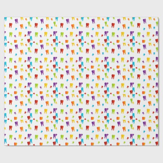 Bunte Zähne Geschenkpapier (Flach)