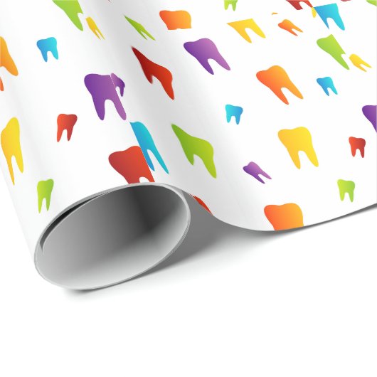 Bunte Zähne Geschenkpapier (Rolleneckpunkt)