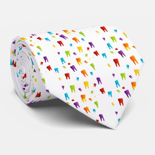 Bunte Zähne Krawatte (Gerollt)