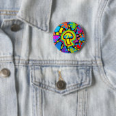 Bunte Zauberpilze Button (Beispiel)