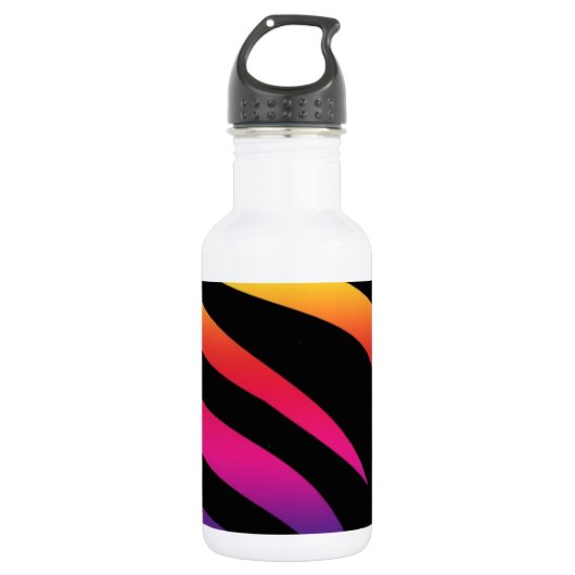 Bunte Zebra-Druck-Geschenke! Edelstahlflasche (Vorderseite)