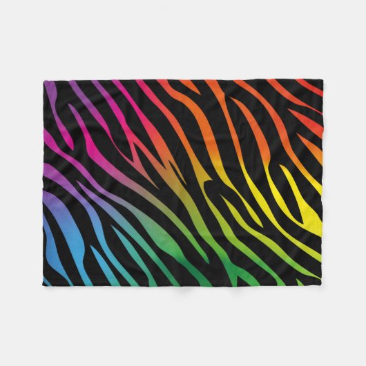 Bunte Zebrabeschaffenheit Fleecedecke (Vorderseite (Horizontal))