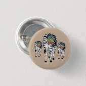 bunte Zebras Button (Vorne & Hinten)