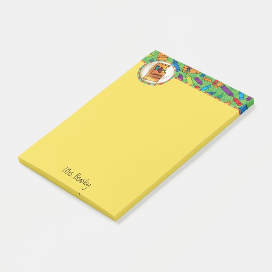 Bunte Zeichenstifte 4 x 6 Post-it Klebezettel (angewinkelt)