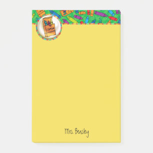 Bunte Zeichenstifte 4 x 6 Post-it Klebezettel