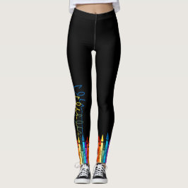 Bunte Zeichenstifte auf Schwarzem Leggings