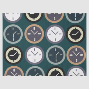 Bunte Zeit Uhr Muster Uhrmacher Geburtstag Seidenpapier
