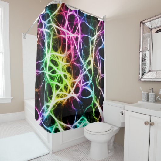 Bunte Zellen-Neuronen Duschvorhang (Beispiel)