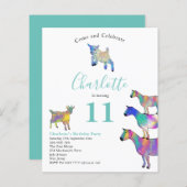 Bunte Ziegen Geburtstagsparty (Vorne/Hinten)