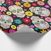 Bunte Zuckerschädel-und Geschenkpapier (Ecke)