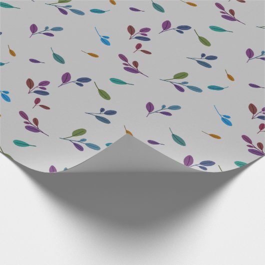 Bunte Zweige/Blätter Geschenkpapier (Ecke)