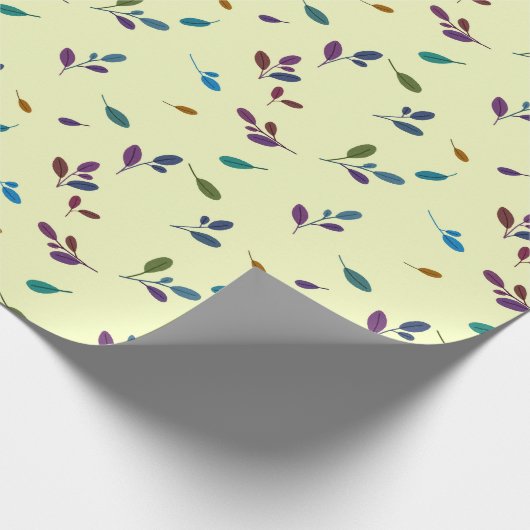 Bunte Zweige/Blätter Geschenkpapier (Ecke)