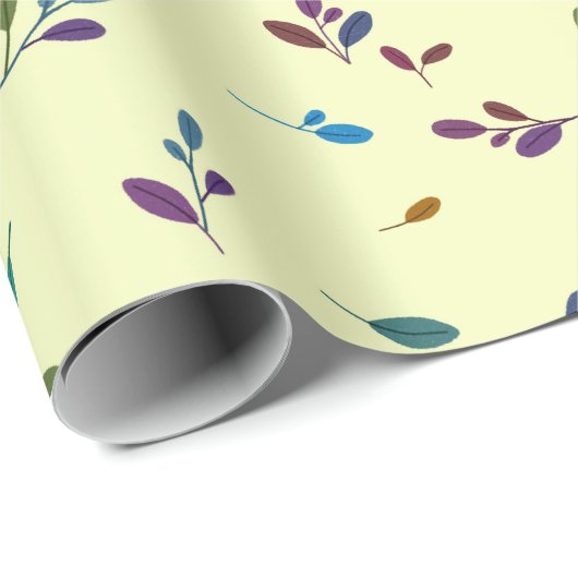Bunte Zweige/Blätter Geschenkpapier (Rolleneckpunkt)