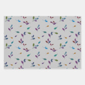 Bunte Zweige/Blätter Geschenkpapier Set (Vorderseite 3)