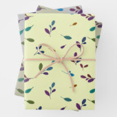 Bunte Zweige/Blätter Geschenkpapier Set (Beispiel)