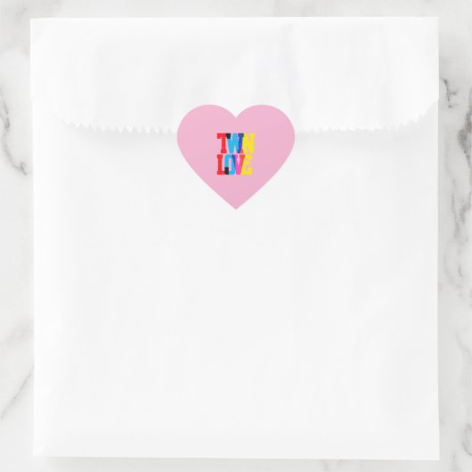 Bunte Zwilling Liebe Herz-Aufkleber (Tasche)