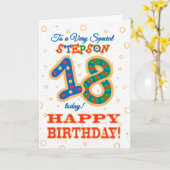 Bunter 18. Geburtstag für Special Stepson Karte (Gelbe Blume)