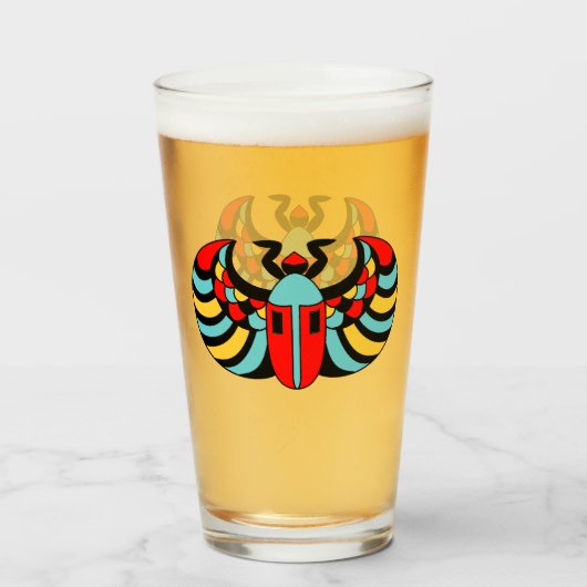 Bunter, Abstrakter ägyptischer Skarabäus-Käfer Glas (Vorne (Gefüllt))