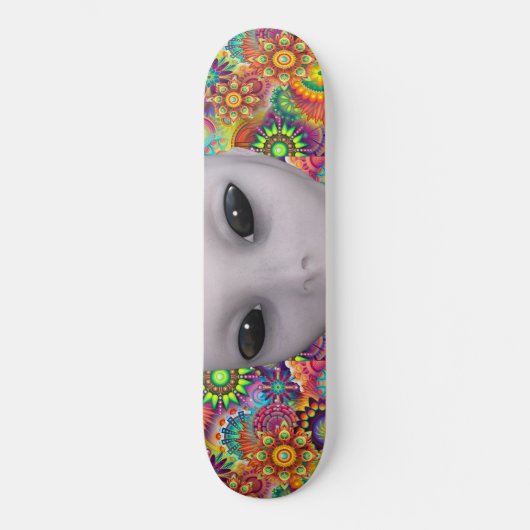 Bunter abstrakter BlumenmusterExtraterrestrial Skateboard (Vorderseite)
