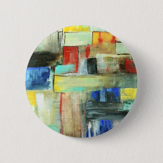 Bunter abstrakter Cityscape-ursprüngliche Button (Vorderseite)