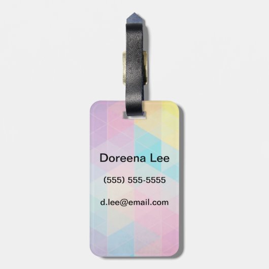 Bunter abstrakter Dreieckhintergrund Gepäckanhänger (Rückseite vertikal)