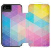 Bunter abstrakter Dreieckhintergrund Incipio iPhone Geldbeutel-Hülle (Folio Geöffnet)