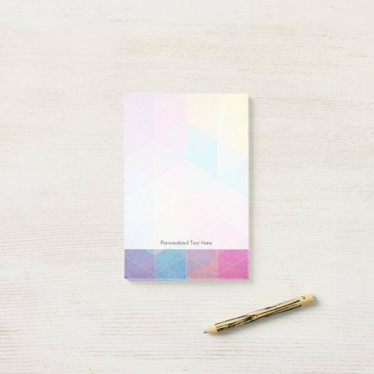 Bunter abstrakter Dreieckhintergrund Post-it Klebezettel (Auf Schreibtisch)