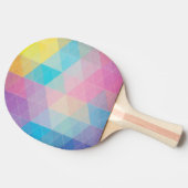 Bunter abstrakter Dreieckhintergrund Tischtennis Schläger (Seitenansicht)