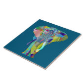 Bunter abstrakter Elefant Fliese (Seite)