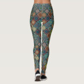 Bunter abstrakter Fliesenmusterentwurf Leggings (Rückseite)