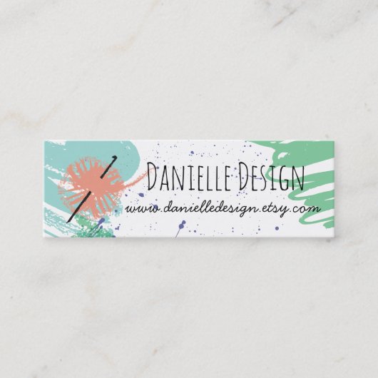 Bunter abstrakter Häkelarbeithakenball des Garns Mini Visitenkarte (Vorderseite)