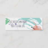 Bunter abstrakter Häkelarbeithakenball des Garns Mini Visitenkarte (Rückseite)